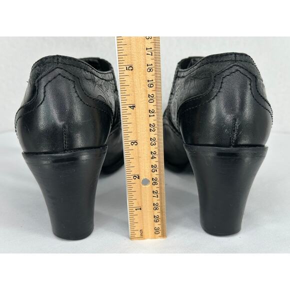 Antonio Melani Leather Square Toe Western Ankle Boots 8M - Picture 5 of 9